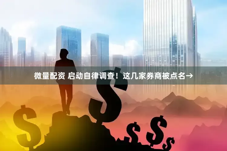 微量配资 启动自律调查！这几家券商被点名→