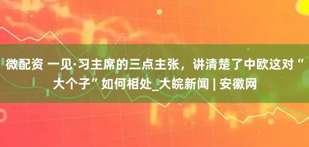 微配资 一见·习主席的三点主张，讲清楚了中欧这对“大个子”如何相处_大皖新闻 | 安徽网